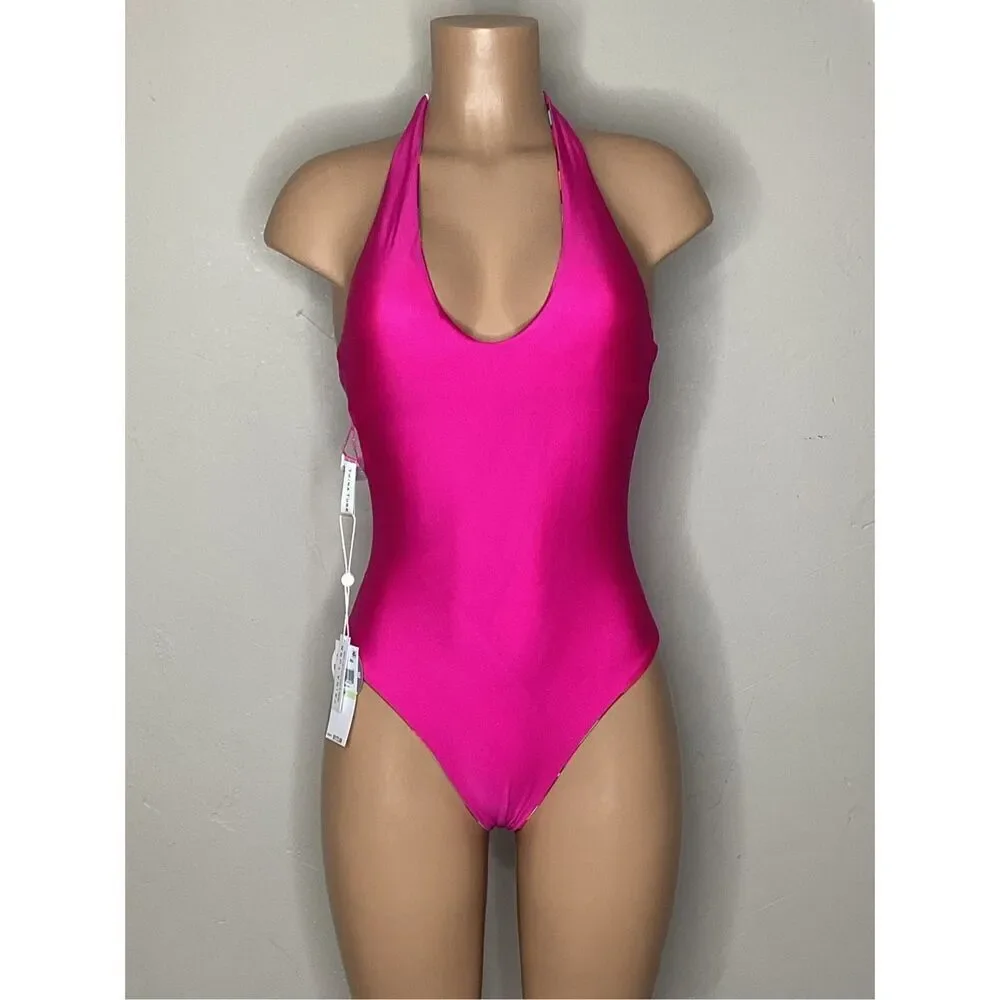 New. Trina Turk plunge reversible swimsuit. 10. Retails $172
